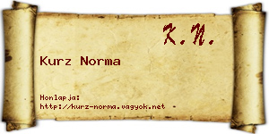 Kurz Norma névjegykártya